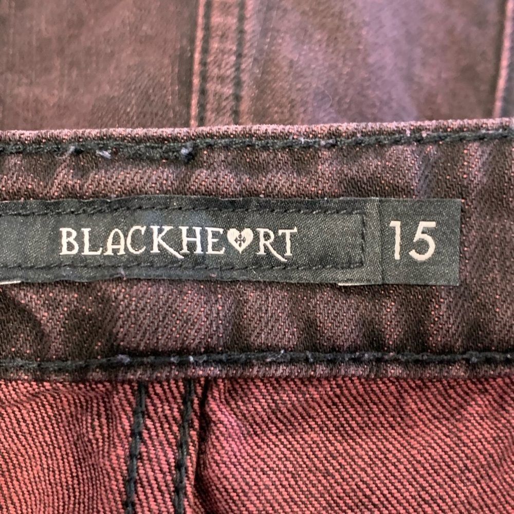 Blackheart Black Jean Shorts Distressed Frayed Hem - Picture 8 of 12